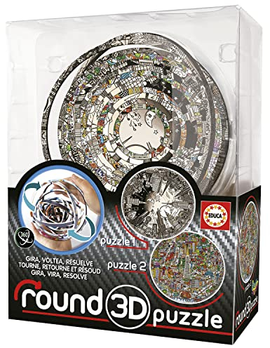 Educa Round 3D Puzzle Charles Fazzino, Multicoloured, One Size, 19707