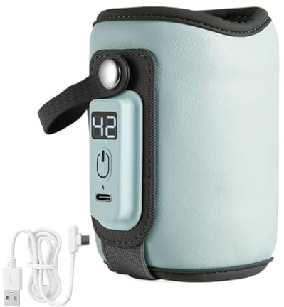 Flaschenwärmer Baby Unterwegs, Fläschchenwärmer, Babyflaschenwärmer mit 5 Temperatur, USB Flaschenwärmer für Unterwegs Baby Flaschenwärmer Milchwärmer Baby für Flaschen Outdoor Auto Reisen