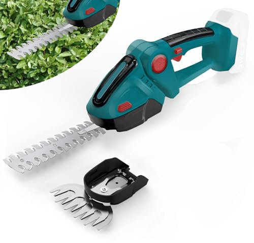 Cisaille à gazon sans fil 2 en 1 pour taille-haie électrique Makita 18 V avec 2 lames pour arbustes, jardin, herbe et élagage (sans batterie)
