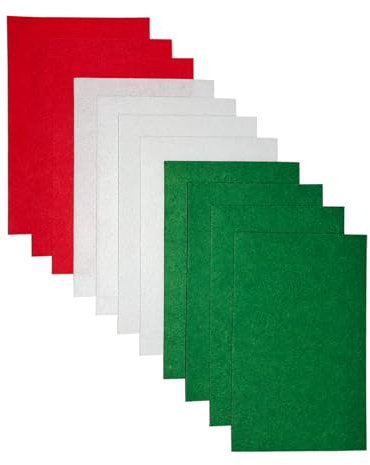 Jtnohx Feutrine, Tissu de Feutre 11 Pièces, Feutrine Loisir Creatif 17.78×28.7cm, Feuille de Feutre pour Couture (Couleurs des séries de Noël)