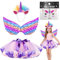 AUNGKWANG 4 Pcs Deguisement Licorne Fille, Deguisement Princesse Fille, Robe Princesse Fille, Jupe Tutu Licorne Avec Ailes, Coiffe de Licorne, pour Fête D'anniversaire, Halloween, Carnaval
