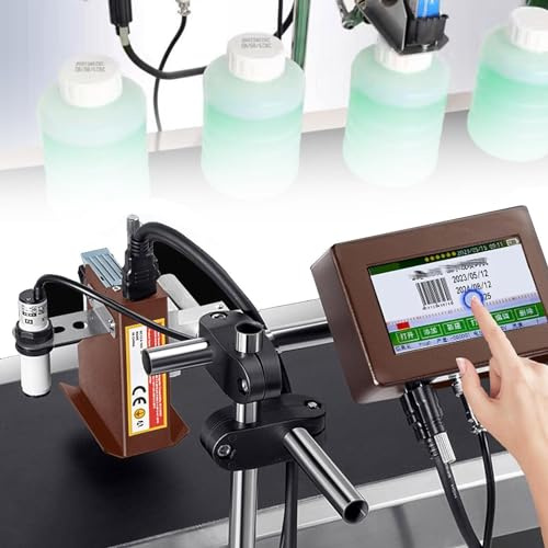 YANDDEA Impresora de inyección de Tinta Industrial Codificador de inyección de Tinta en línea Máquina de codificación de inyección de Tinta automática,12.7mm