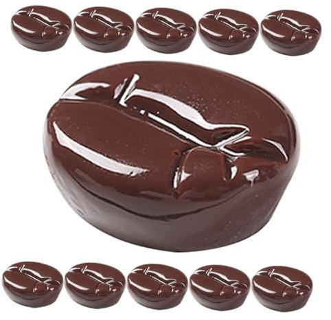 VICASKY 25pcs Realistic Simulated Coffee Bean Models for Accessories Home Decor and Event for Phone Case Making and Unique Jewelry Ornaments