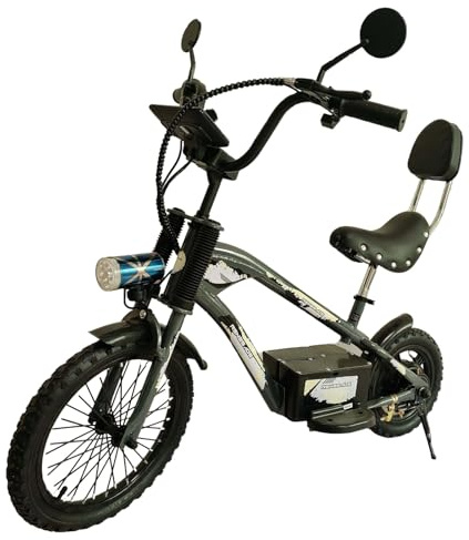 Renegade Chopper Style 24V Electric Ride On Balance Bike┃Classic Style┃Key Start┃LCD Display┃Adjustable Handlebars and Seat┃High backed seat┃Rear hand operated brake┃OutdoorToys┃4 Colour Options┃Grey┃