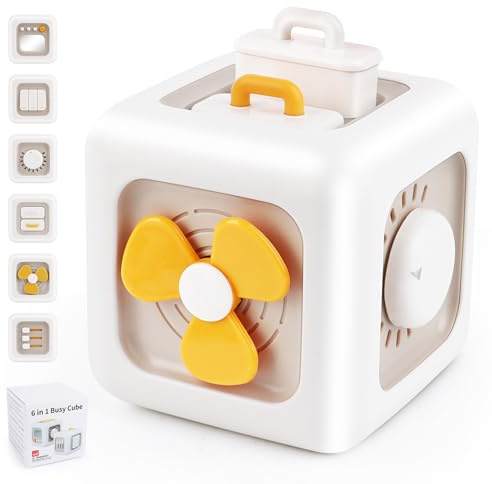 KUOFANY 6 en 1 Cube D'activité BéBé Jouet Bebe 1 an pour GarçOns Filles,Cadeau Bebe Cadeau Fille Jouet GarçOn 1 an,Sensoriels Montessori Jouets Enfant,Jouets De Voyage pour de 1 à 3 Ans