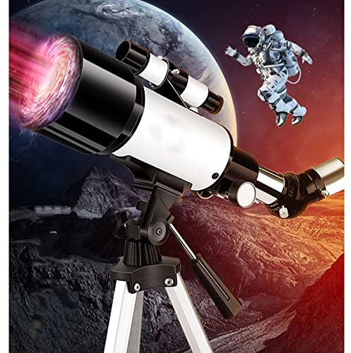 Astronomical Telescope Kinderteleskop – 70 mm Apertur, 400 mm astronomisches Brechungsteleskop, Teleskop mit Stativ, Zielfernrohr, Mondfilter, Tragetasche (weiß-C (weiß D) Telescope