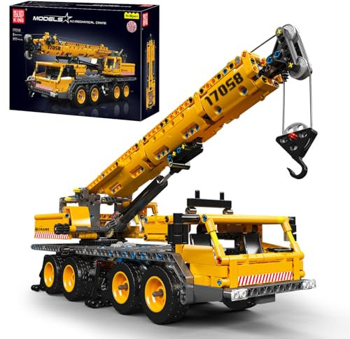 Mould King 17058 Technik LKW Kran Bausteine Modell, Statische Version Mechanischer Kran Bauset, Klemmbausteine LKW Kranwagen Bausatz als Spielzeug/Geschenk (997 Stücke)