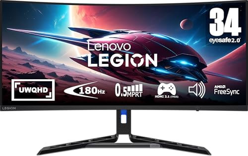 Lenovo R34w-30 34 Curved WQHD 180Hz 0.5ms Freesync Premium Gaming monitor