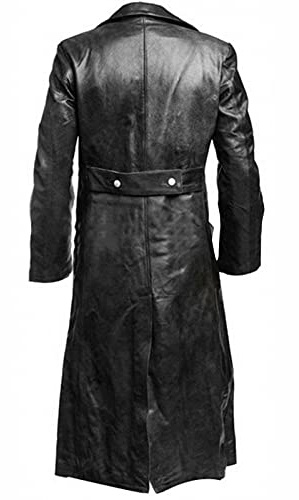 Long Trench Coat Men Waterproof Classic Faux Leather Biker Jacket Full Length Solid Color Faux Leather Steampunk Coats Slim Fit Motorcycle Jackets