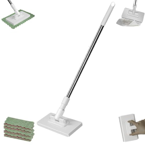 Wischmopp Mit Druck Klemm System, Automatisches Klemmtuch, Einweg Staubmopp Mit 4 Wiederverwendbaren, Lazy Bodenwischer, Mini Mop Mit Tuchwechsel, Für Badezimmer, Küche