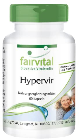 Fairvital | Hypervir - 60 capsule per l'uomo attivo - 4000mg di L-Arginina HCL per dose giornaliera + Gingko e Ginseng - Altamente dosato - Vegan