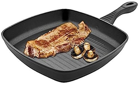 Jata G24 - Sartén Inducción Antiadherente, Grill Aluminio Forjado, Apta para Todo Tipo Cocinas Incluida Inducción, Libre PFOA, 24 x 24 cm