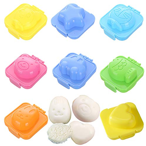 8 Stk Gekochte Eier Sushi Reisform Kunststoff Eier Former Sushi Reis Kuchen Roller Mold Gesund Antihaft Oberfläche Einfach säubern, für Sushi Restaurants, Hause, Büro, Camping usw—Zufällige Farbe