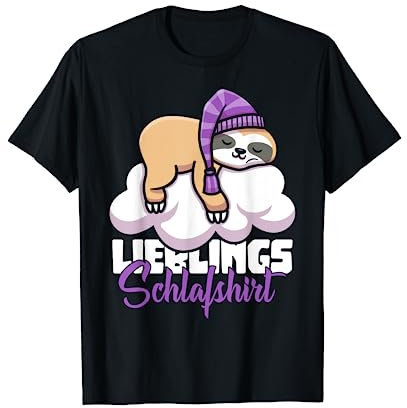 Pajama Zoo Tier Schlafshirt Nachthemd Schlafendes Faultier T-Shirt