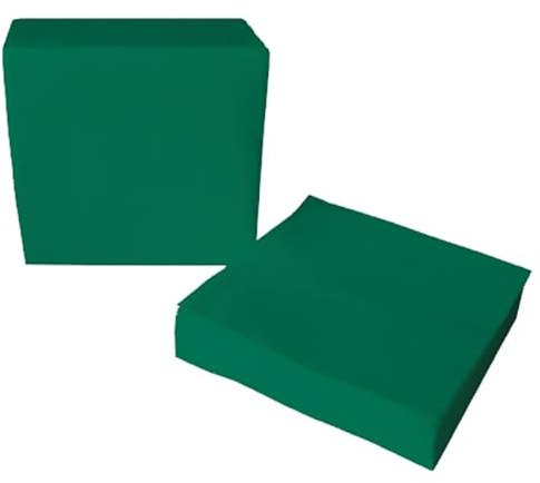 DSTOCK60 – Paquet de 60 serviettes jetables non tissées Airlaid - Coloris vert foncé 40 x 40 cm – dimensions pliées 20 x 20 cm– serviettes de table aspect tissu