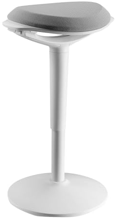 IDIMEX Bürohocker Astoria, höhenverstellbar, weiß/grau. Ergonomisches Design, 360° drehbar, gepolsterte Sitzfläche. Ideal für Büro und Home-Office. Max. Belastung: 100 kg