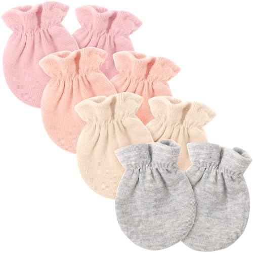 DRESHOW Guantes para Bebés Recién Nacidos Guantes de Algodón que No Se Rayan para 0-6 meses
