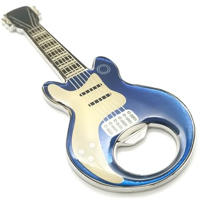 YILANJIN Bottle Opener, Guitar Beer Bottle Opener with Magnet, Portable Metal Beer Opener for Music Lovers, Durable Wine Cap Opener Reusable for Music Party, Outdoor, Women and Men (Blue)