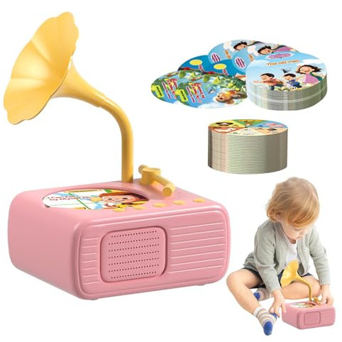 Gramophone pour 96 cartes, jouet d'apprentissage du gramophone pour tout-petits,Jouet d'enregistrement de phonographe de musique pour tout-petits | Lecteur d'histoires et de musique pour , jouet d'app
