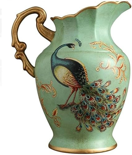 Jarrón de cerámica, jarrón para Flores, Creativo, Pintado a Mano, de cerámica, Gran Personalidad, Pavo Real, Moda, hogar, Sala de Estar, Flor Seca, Enchufe de Flores