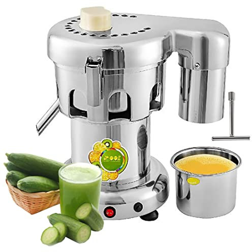 ERSINIAN Exprimidor de cítricos eléctrico, Extractor de Jugo Comercial de 2 l con tolva de alimentación Grande, máquina exprimidora centrífuga de Alta Resistencia para restaurantes, hoteles