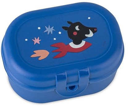 Koziol PASCAL MINI SPACE Snackbox | Lunchbox mit Clipverschluss | für Kinder | biozirkulärer Kunststoff, bruchfest, spülmaschinengeeignet | Schule, Kindergarten, Kita, Reise (organic space blue)