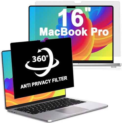 LUSA DESIGN 360°Privacy Screen for MacBook Pro 16 Inch (2021-2024, M1,M2,M3,M4), Laptop Privacy Film Filter All Round Anti Peeping Blue light Glare MacBook Protection