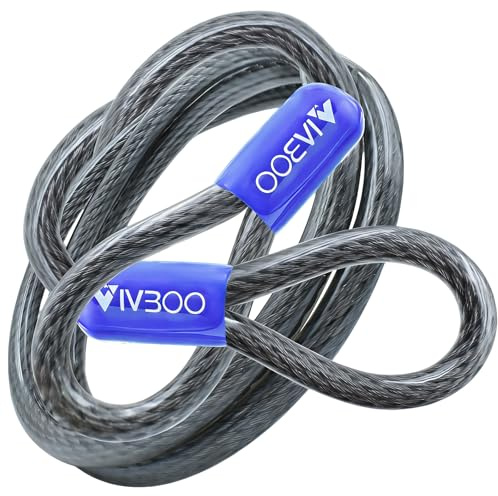 VIVBOO 3/8in Heavy-Duty Security Cable with Loops 4FT/6FT/8FT/10FT Cut-Resistant and Waterproof Security Cable Suitable for Travel, Home and Outdoor Activities