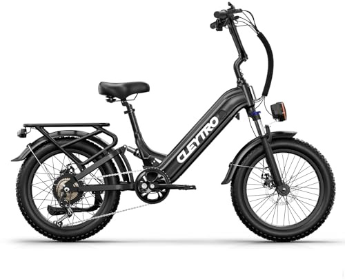 Lohang Vélo électrique XC20, 20 Pouces, Batterie 48V 15,6Ah, autonomie de 40 à 100 kilomètres, Suspension intégrale, 7 Vitesses (Noir).