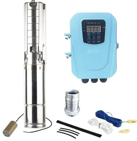1 HP borstlös djupa brunnspump, jordbruksbevattningspump, solvattenpump, maximal vikt 40 m, maximal kapacitet 17 T/H, modell (72 V 10–90)