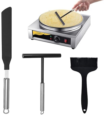 3 piezas de distribuidor de crepes, espátula para crepes, cepillo de cocina y panqueques, distribuidor de masa en forma de T para crepes, accesorios de cocina, hornear, utensilios de cocina
