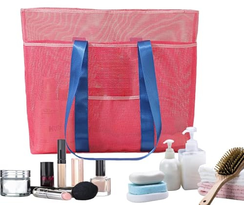 Générique Sac de Plage - Pochette Mesh Imperméable - Sac de Plage de Natation avec Poche | pour Serviette Jouets Lunettes de Soleil Piscine Salle de Sport Vacances Extérieur Femmes Hommes