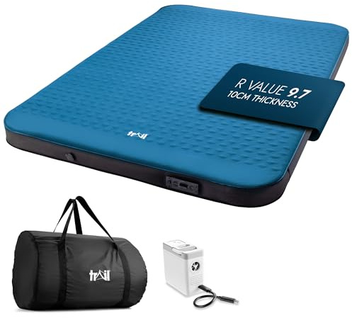 Trail Self Inflating Mattress with Integrated Rechargeable Pump, Double