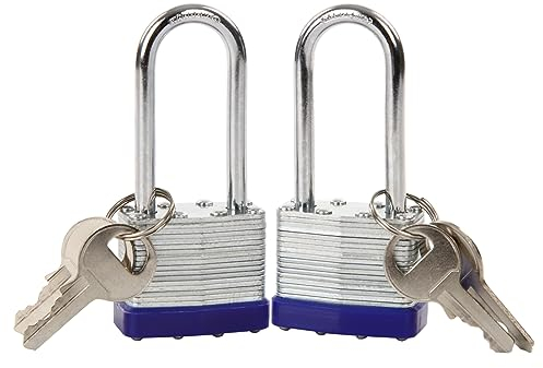 SEPOX® 2Pack Heavy Duty Padlock Keyed Alike, 40MM Laminated Steel Lock Body, 60MM Extra Long Shackle, Ideal for Gym Locker, Sheds, Gate, Warehouse, Hasp (2 Locks with Same Keys)