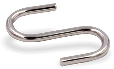 Lot de 100 crochets en S en métal en forme de S - Diamètre : 2 mm - Longueur : 27 mm - Pour plafonds grillagés