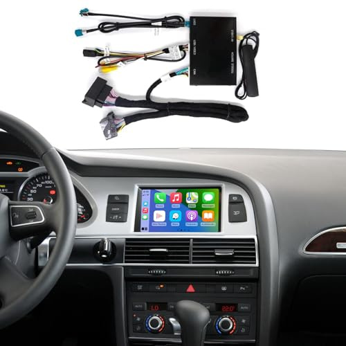 Road Top Kabelloses Carplay Nachrüstkit Decoder Android Auto für Audi A6 S6 (2010-2011Jahr), für Audi Q7 (2010-2015 Jahr) mit MMI 3G, Unterstützung Navigation, Mirrorlink, Kamera