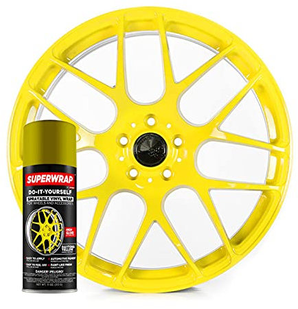 ITC International Tool Company Superwrap Vinyl Spray Paint Wrap For Alloys Badges Calipers And Mirrors 325ml (Daytona Yellow)