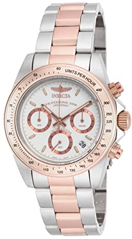 Invicta Speedway Orologio da Uomo in acciaio inossidabile con movimento Quarzo - 39mm, Rosa Oro/Bianco