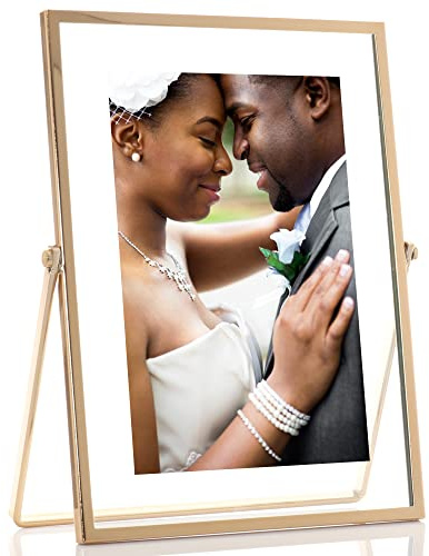Lawrence Frames Metal Easel Float Picture Frame, 4x6, Gold