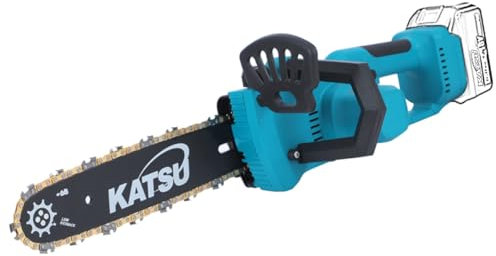 KATSU FIT-BAT 21V Brushless Cordless Electric Chainsaw 12 Inch with Extra Chain for Garden Trees Pruning Wood Cutting Sawing, No Battery and Charger 102740