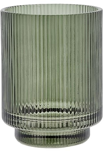 Södahl Clarity Zahnbürstenhalter, Zahnputzbecher aus Glas fürs Badezimmer, Durchm. 8 cm, Höhe 10,3 cm, Dark Green