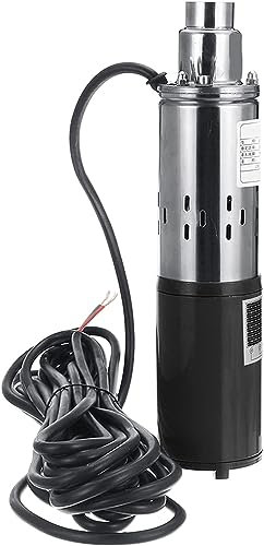 CHRISK Bomba Solar de Pozo Profundo de Corriente Continua, 260W 40M de Altura Bomba de Pozo Profundo de elevación DC Bomba Sumergible Jardín de riego agrícola Inicio