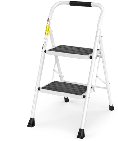 HBTower Step Ladder, Folding Step Stool with Wide Anti-Slip Pedal