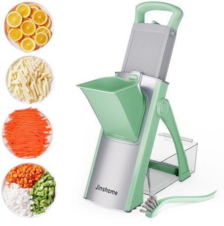 JINSHOM Mandolina Affettatrice di verdure Spessore regolabile Patate Cipolla Chopper Kitchen Chopping Artifact Multifunzionale