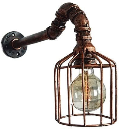 Lampada a muro, Creativo Bird Cage Retro Ferro Lampada da parete Lampada da parete Lanterna Europea Metallo Metallo Vapore Vapore Punk Punk Parete Parete Parete Parete Sconosca Fatti a mano Pub Spiag