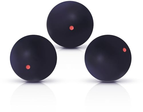 Flylin Single Dot Squash Ball, Squash Balls High Bounce for Competition Training, 37mm Beginner Sports Squash Ball Pack of 3 (Single Red Dot)