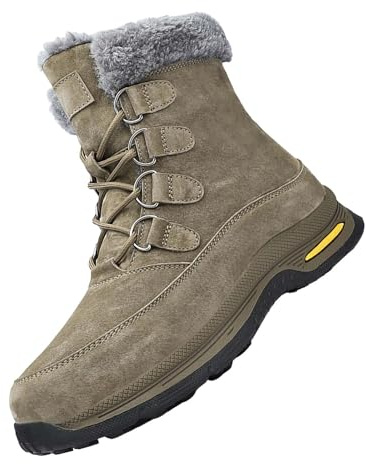 Momolaa Scarponi da Sci Uomo Stivali da Neve da Uomo Stivali da Neve Alti da Uomo Scarpe da Ginnastica Casual alla Scarpe Casual Piatte Traspiranti Stivali Invernali Imbottiti Caldi da Uomo