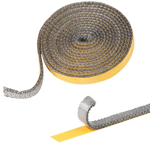 MIGUBIGU 1 styck öppen spis, tätningstejp 3 mm x 15 mm x 2,5 m, ugnstätningstejp, självhäftande tätningstejp för öppen spis, öppen spis, kamin, ugnsdörr, tätning, värmebeständig upp till 600 °C