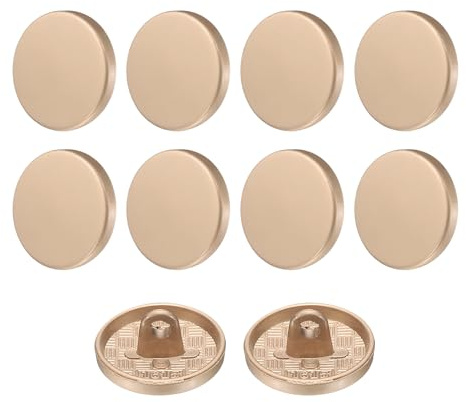 QUARKZMAN Boutons Métal 15mm Diamètre Or Mat 10Pcs Bouton de Couture Rond