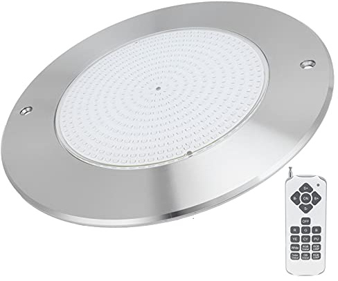 Denash IP68 RGB Undervattenspoollampa med Fjärrkontroll för Poolbelysning, ABS+304 Rostfritt Stålmaterial (35w)